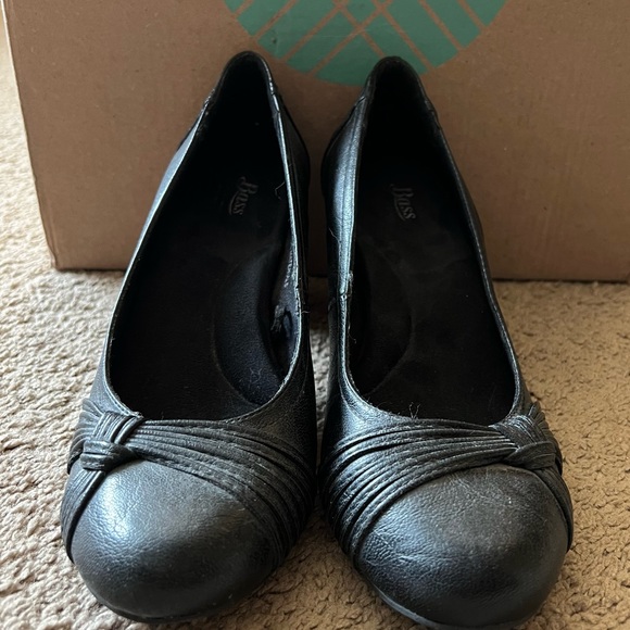 BASS | Black leather chunky heels, women’s 7.5 - Picture 1 of 11